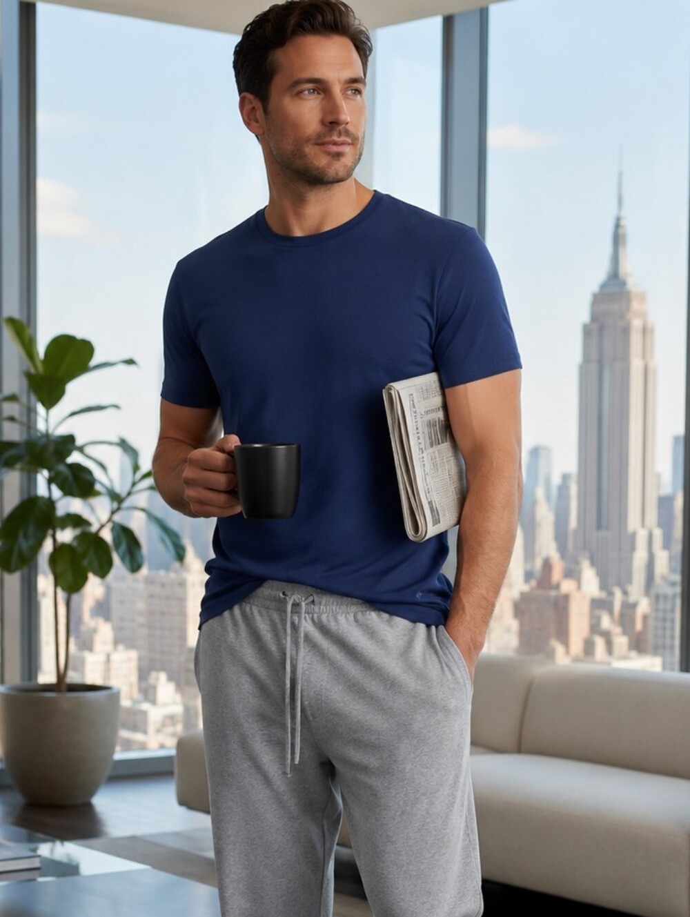 POLO Ralph Lauren Classic Fit Wicking Crewneck Undershirt in Blue Men's S